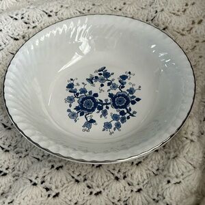 Royal Blue Ironstone Enoch Wedgwood Large Serving Bowl